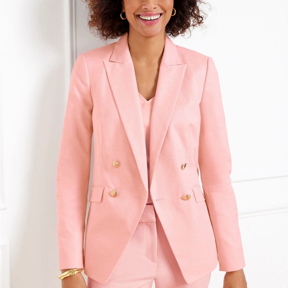 Talbots Pink Blazer Tailored Suit Jacket 14W Plus NWT